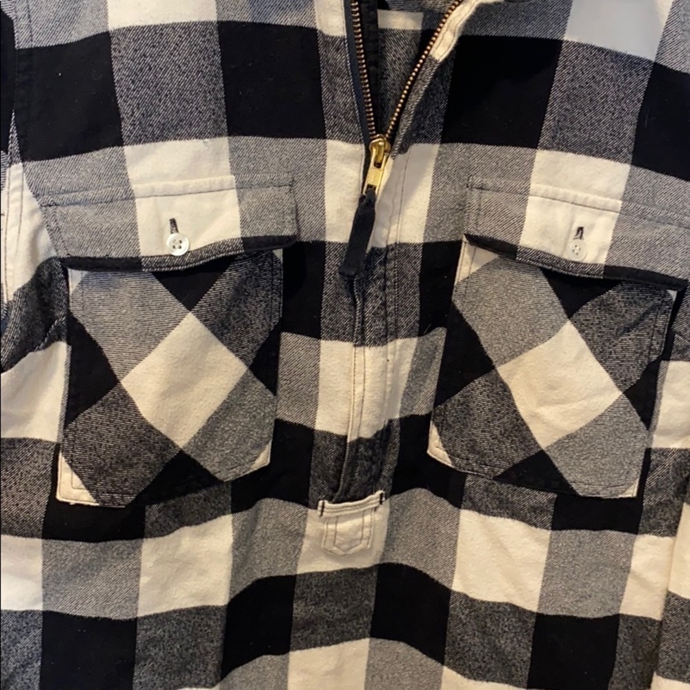 J Crew Buffalo Plaid 1/2 Zip Flannel Shirt EUC - Picture 6 of 16